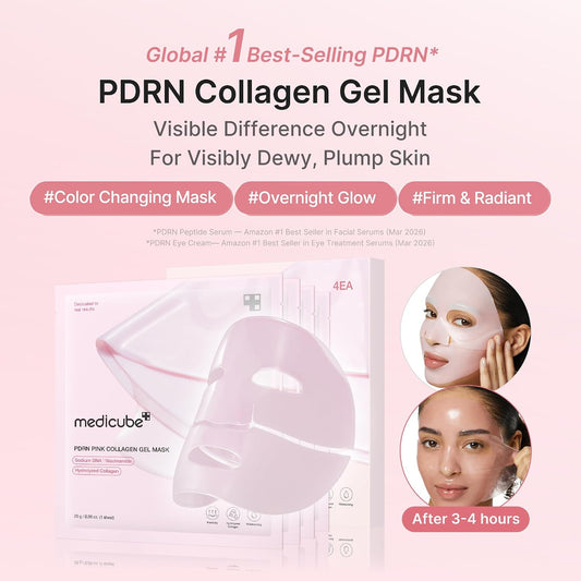 medicube Jelly Gel Mask Duo | PDRN Collagen & Kojic Acid Turmeric Brightening Face Masks, 2-Piece Bundle