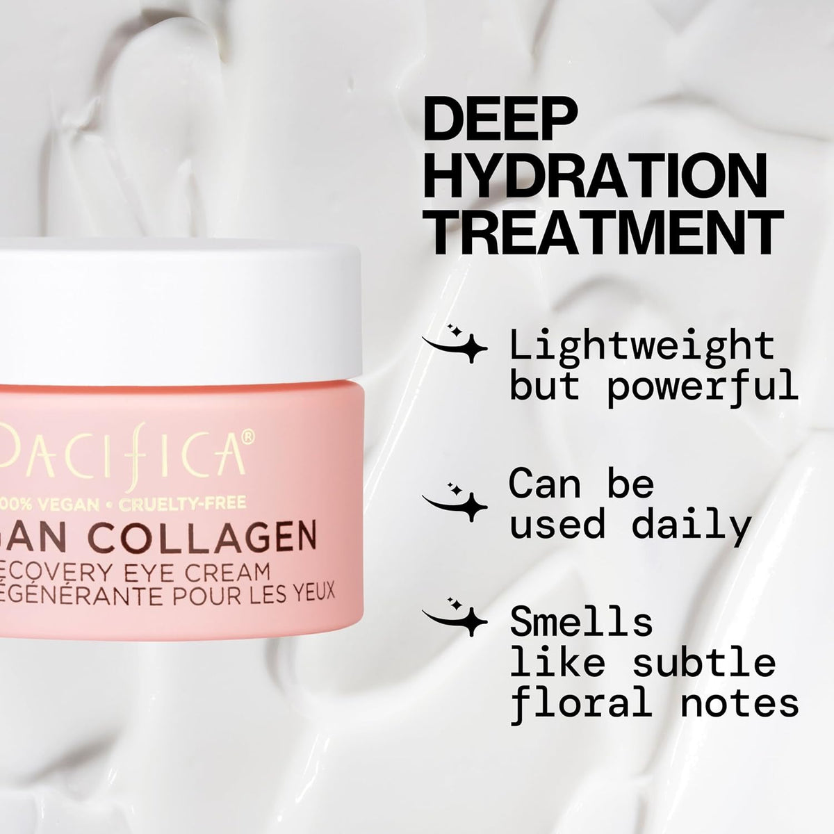 Pacifica Vegan Collagen Overnight Recovery Cream, Hydrating Face & Under Eye Night Moisturizer with Hyaluronic Acid & Caffeine, 0.5 fl oz (15 ml)