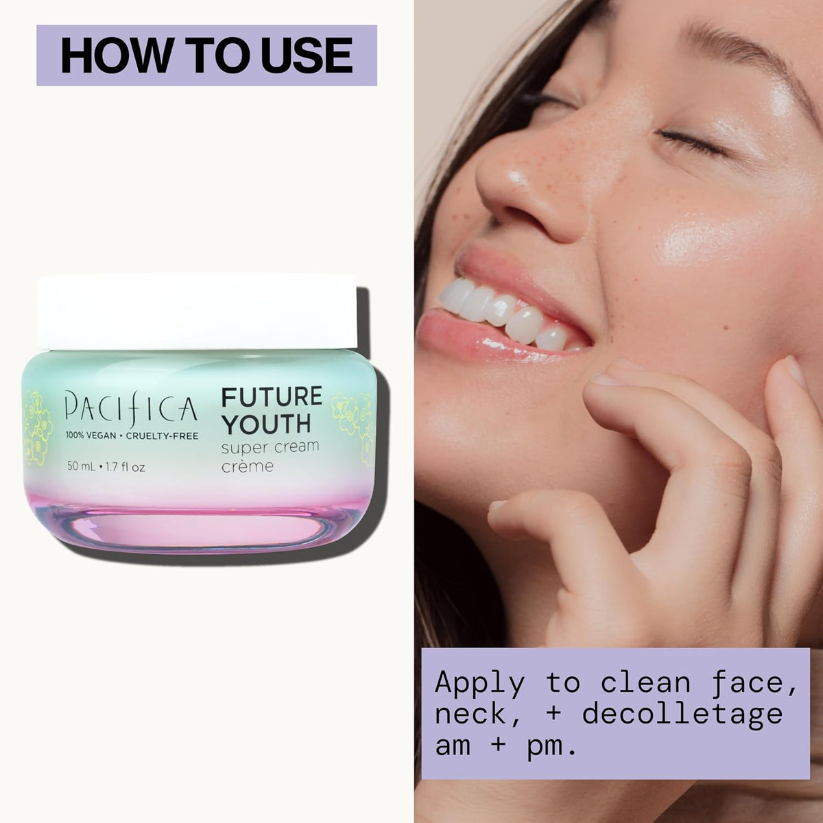 Pacifica Future Youth Super Cream Anti-Aging Face Moisturizer with Peptides & Antioxidants, 1.7 fl oz (50 ml)