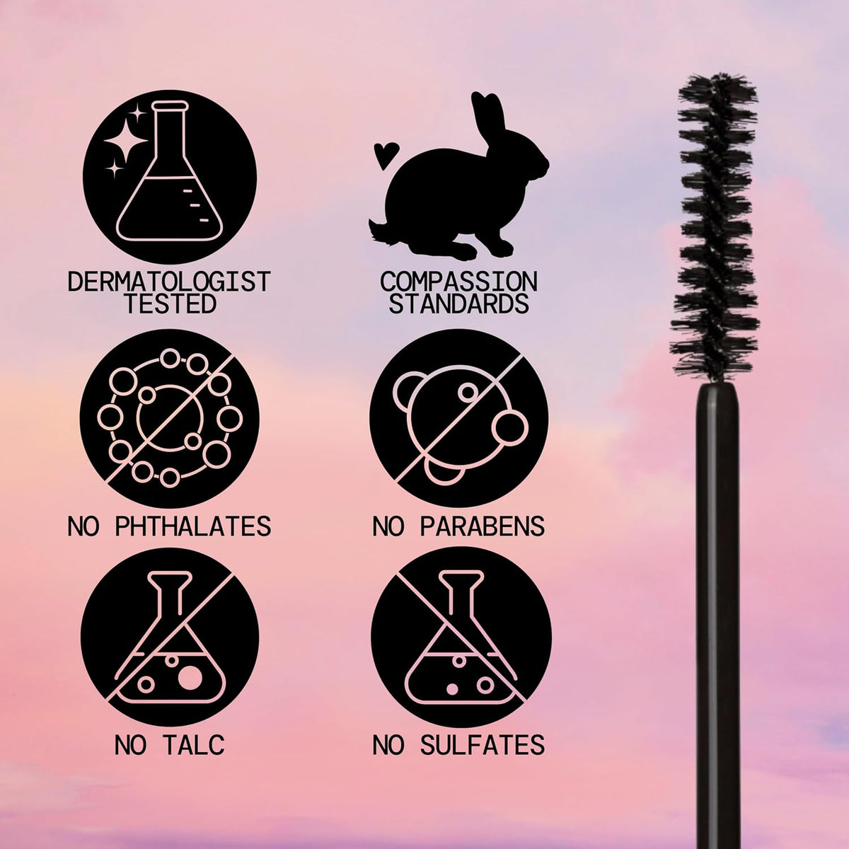 Pacifica Vegan Collagen Fluffy Lash Mascara, Black Lengthening & Volumizing Mascara with Plant-Based Fibers, 0.24 oz (7 g)