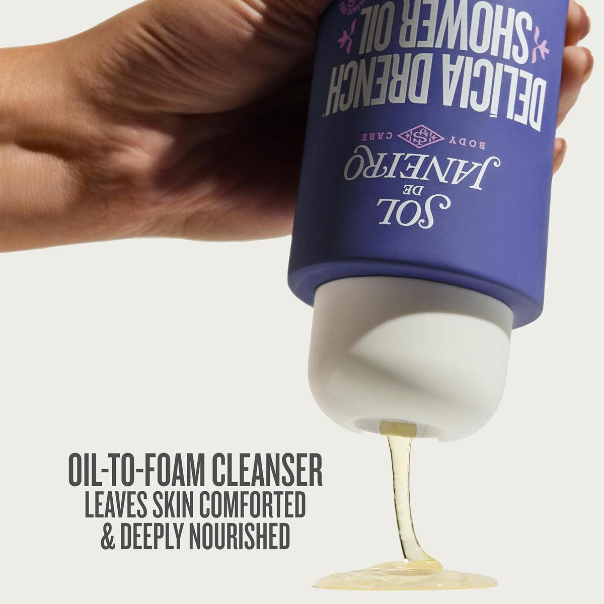 Sol de Janeiro Delícia Drench Shower Oil, Nourishing Oil-to-Foam Body Wash with Brazilian Oils & Bacuri Butter, 13 fl oz (385 ml)