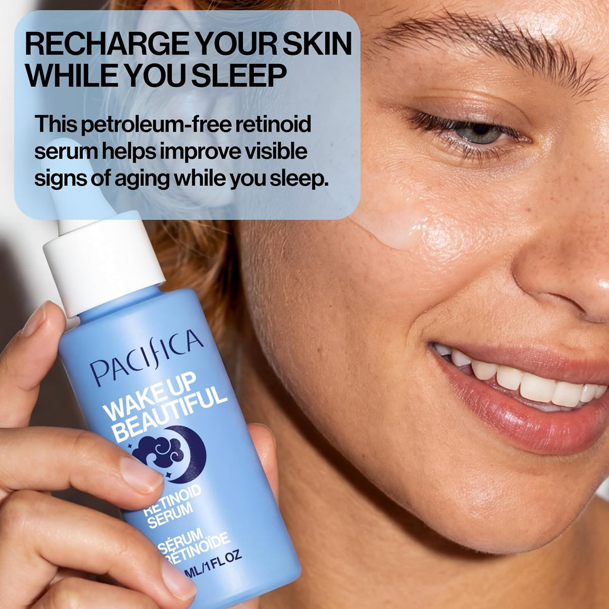 Pacifica Wake Up Beautiful Retinoid Night Serum with Melatonin & Mushroom Extracts, Anti-Aging Facial Serum, 1 fl oz (29 ml)