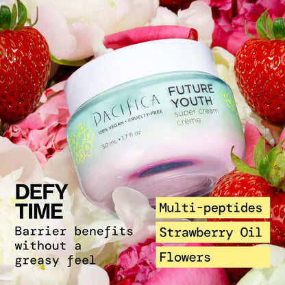 Pacifica Future Youth Super Cream Anti-Aging Face Moisturizer with Peptides & Antioxidants, 1.7 fl oz (50 ml)