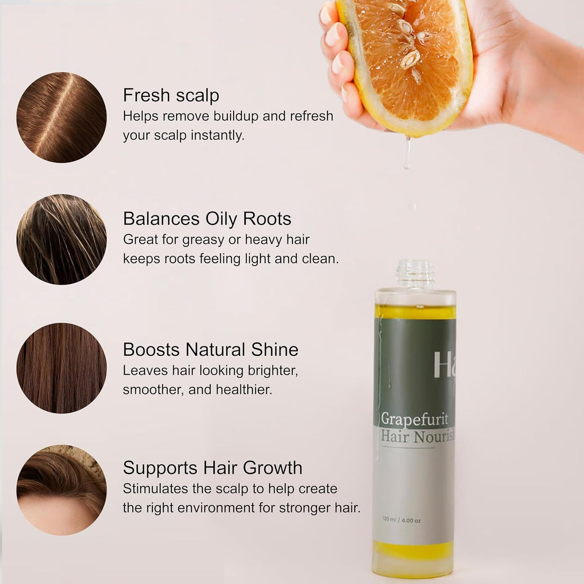 Hair Fusion 3-Pack Hair Oil Set, Batana Essence Oil, Grapefruit Hair Nourisher & Rosemary Growth Elixir, 120 ml Each (Total 360 ml)