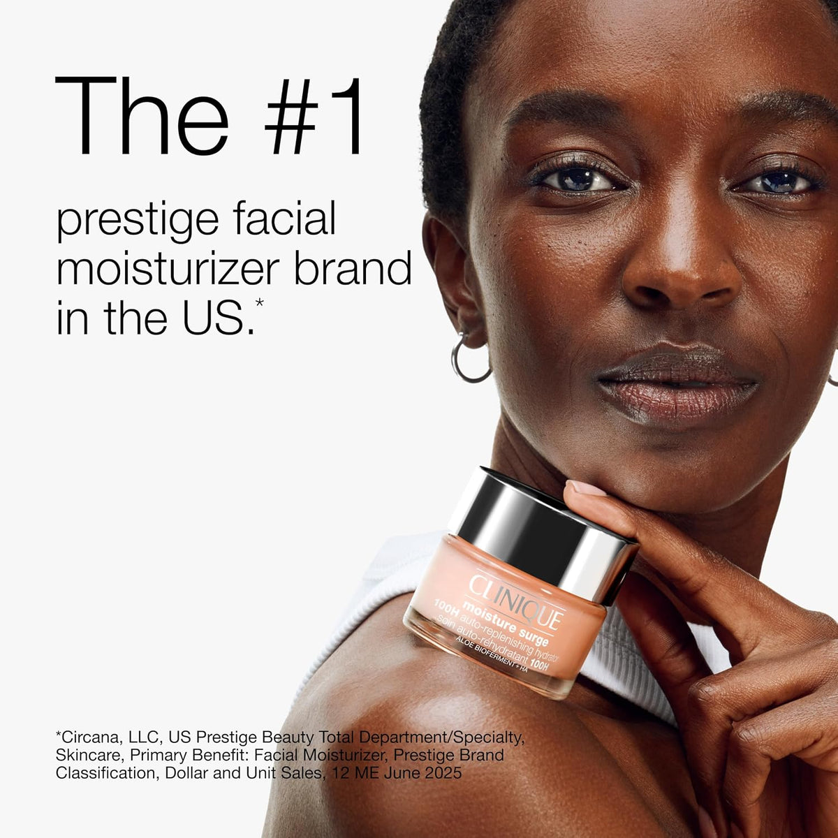 Clinique Moisture Surge 100H Auto-Replenishing Hydrator Oil-Free Face Moisturizer with Hyaluronic Acid, Aloe Bioferment and Vitamins C + E, 50ml