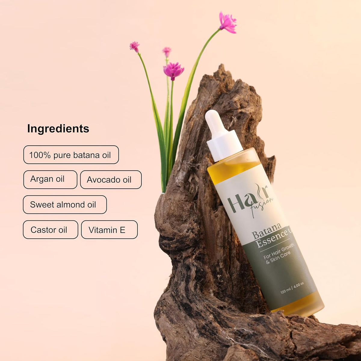 Hair Fusion 3-Pack Hair Oil Set, Batana Essence Oil, Grapefruit Hair Nourisher & Rosemary Growth Elixir, 120 ml Each (Total 360 ml)