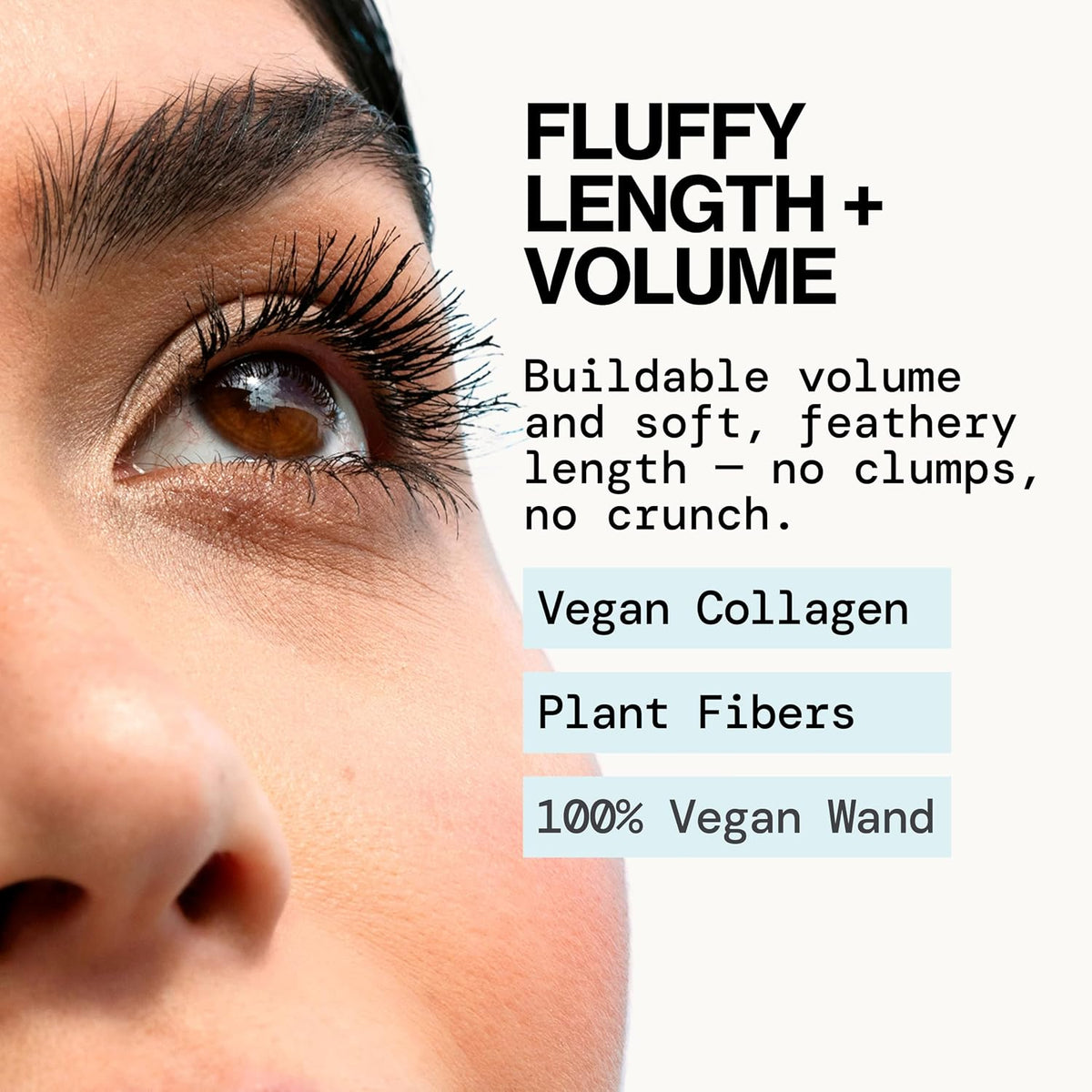 Pacifica Vegan Collagen Fluffy Lash Mascara, Black Lengthening & Volumizing Mascara with Plant-Based Fibers, 0.24 oz (7 g)