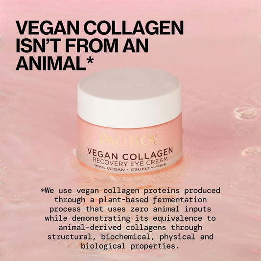 Pacifica Vegan Collagen Overnight Recovery Cream, Hydrating Face & Under Eye Night Moisturizer with Hyaluronic Acid & Caffeine, 0.5 fl oz (15 ml)