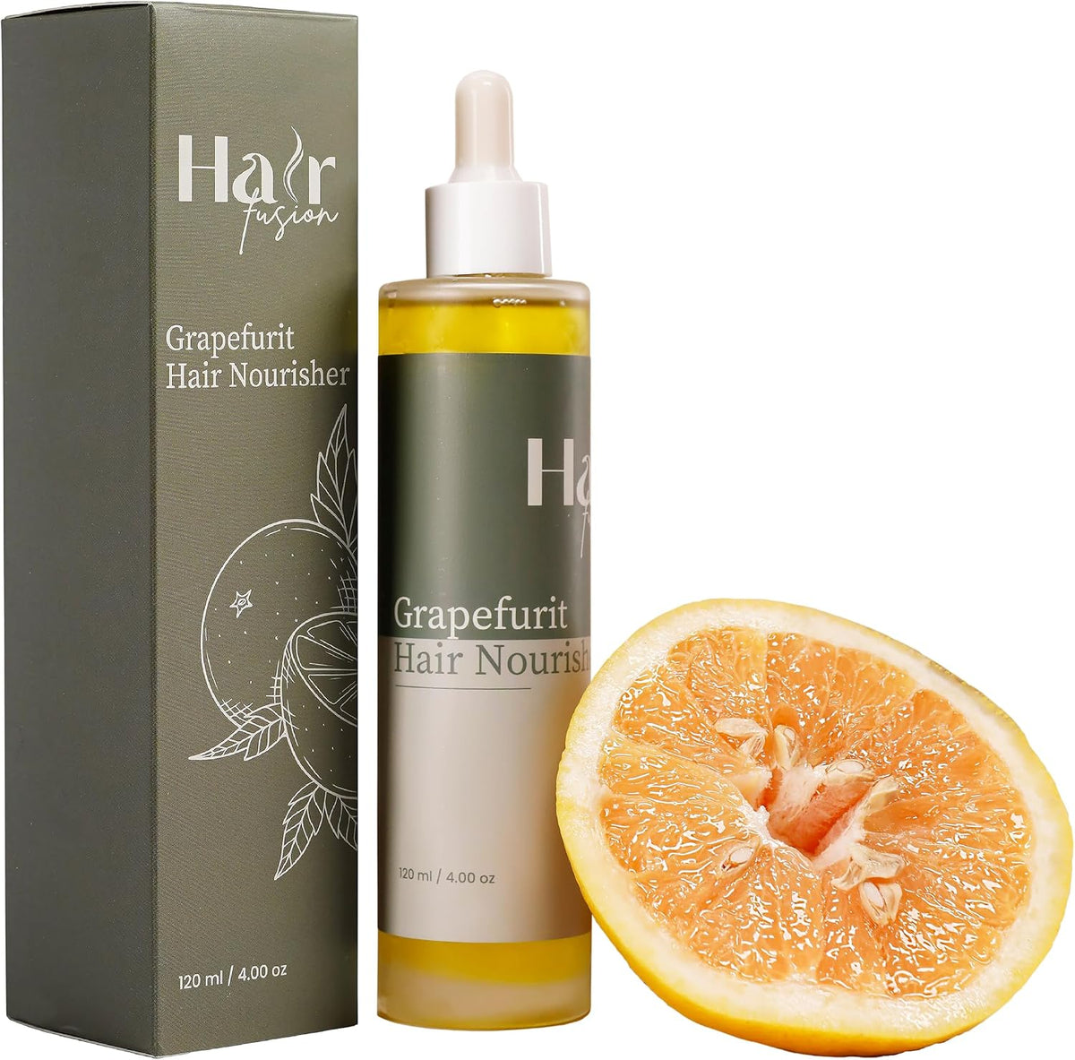 Hair Fusion 3-Pack Hair Oil Set, Batana Essence Oil, Grapefruit Hair Nourisher & Rosemary Growth Elixir, 120 ml Each (Total 360 ml)