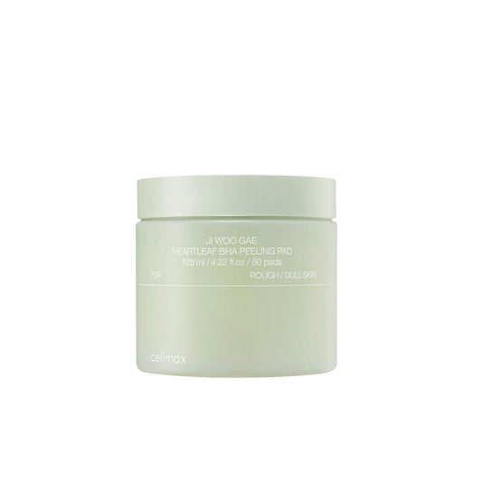 CELIMAX Ji.Woo.Gae Heartleaf BHA Peeling Pads, Double-Sided Exfoliating Toner Pads for Pore Care & Hydration, 60 Pads (125 ml)