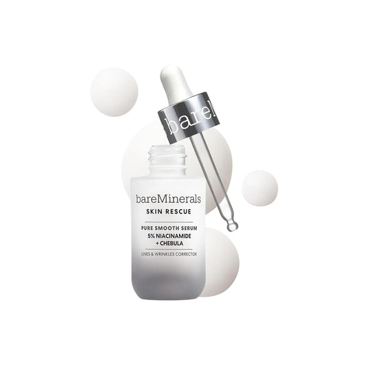 bareMinerals Skin Rescue Pure Smooth Serum | 5% Niacinamide & Chebula, Fine Line Smoothing Serum