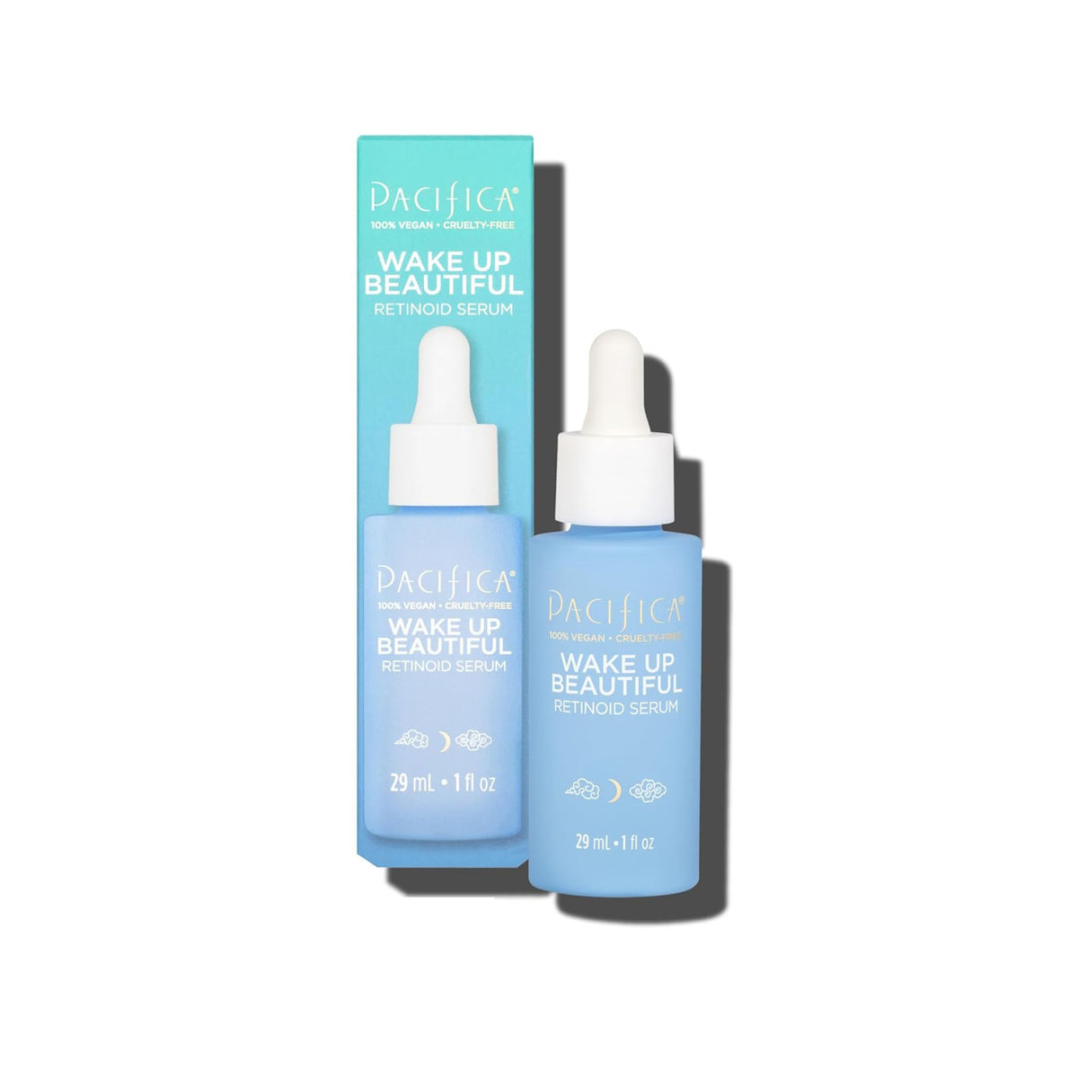 Pacifica Wake Up Beautiful Retinoid Night Serum with Melatonin & Mushroom Extracts, Anti-Aging Facial Serum, 1 fl oz (29 ml)