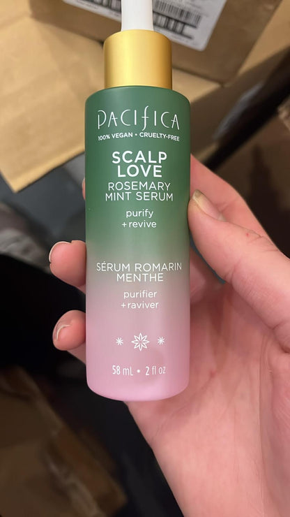 Pacifica Beauty Scalp Love Rosemary Mint Serum, Detoxifying & Hydrating Scalp Treatment, 2 fl oz (58 ml)