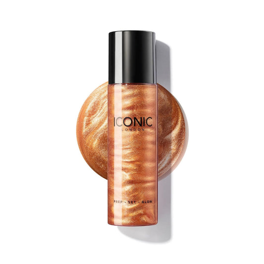 ICONIC LONDON Prep-Set-Glow | Hydrating + Setting + Glowing Spray, 3-in-1 Formula for a Dewy, Radiant Finish | Glow, 120ml